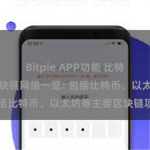 Bitpie APP功能 比特派钱包支持的区块链网络一览: 包括比特币、以太坊等主要区块链项目