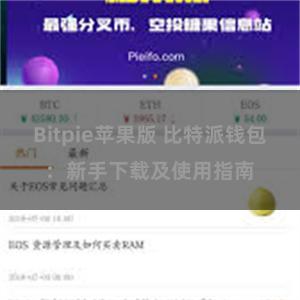 Bitpie苹果版 比特派钱包：新手下载及使用指南