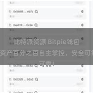 比特派资源 Bitpie钱包：资产百分之百自主掌控，安全可靠！